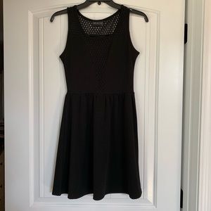 Black tank dress with mesh